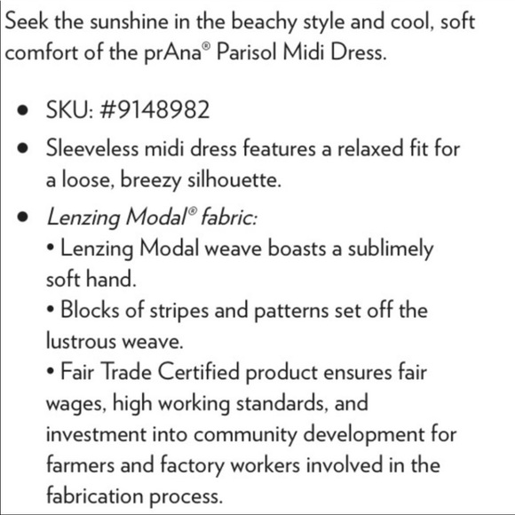 Prana Parisol Midi Dress in Size XS - Picture 10 of 10